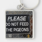 ハト食べ物を与えン・ニューヨーク市NYCは止めて キーホルダー (正面)