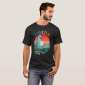 ハト飼育動物鳥レトロハト1 Tシャツ (正面フル)