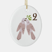 ハト2匹 セラミックオーナメント (右)