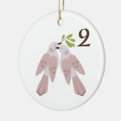 ハト2匹 セラミックオーナメント (左)