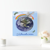 ハト・オブ・ピース  スクエア壁時計 (ホーム)