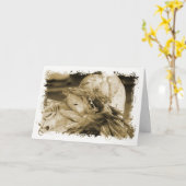 ハト カード (黄色い花)