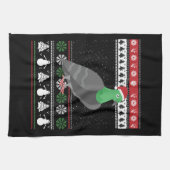 ハト – クリスマスハトの醜いクリスマス キッチンタオル (横)