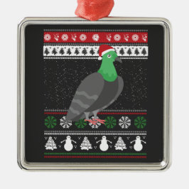ハト – クリスマスハトの醜いクリスマス メタルオーナメント