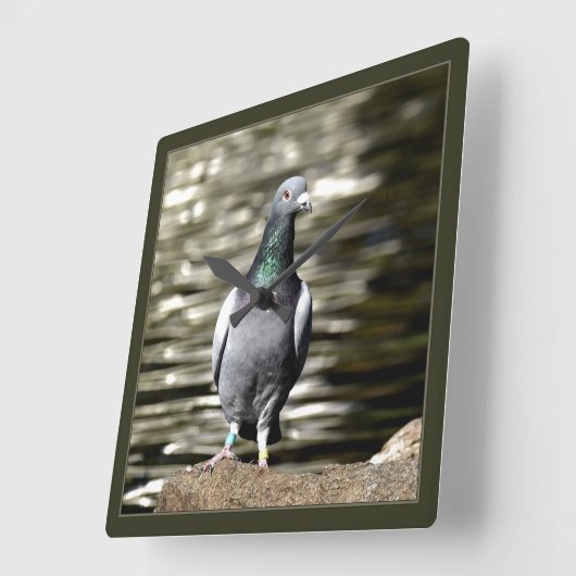 ハト スクエア壁時計 (傾斜)