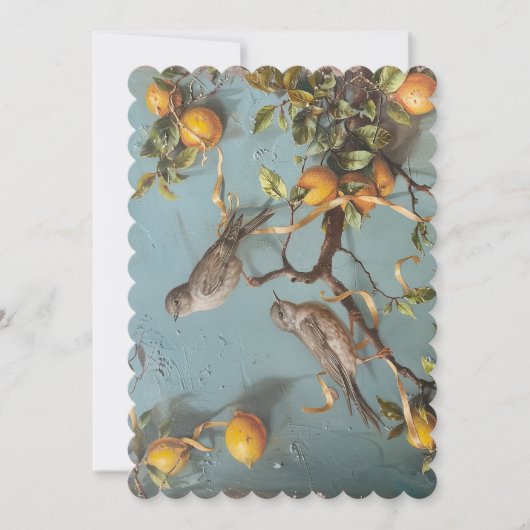 ハト- フラット  招待状 サイズ: 12.7 cm x 17.8 cm (正面)