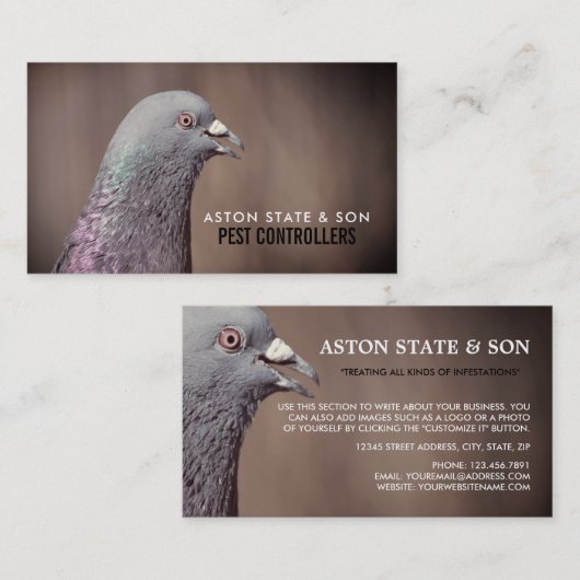 ハト、害虫駆除 名刺 (正面/裏面)