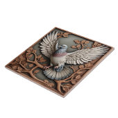 ハト – 工芸品セラミックタイル タイル (側面)