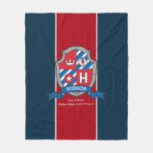 ハドソンまたは手紙Hの名前はナイツシールドを意味する フリースブランケット (正面)