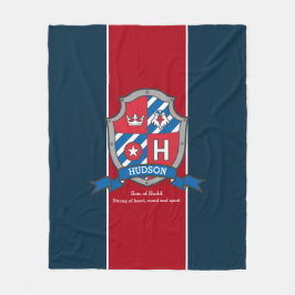ハドソンまたは手紙Hの名前はナイツシールドを意味する フリースブランケット