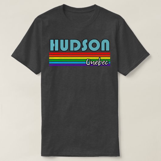 ハドソンケベックプライドハドソンLGBTギフトLGBTQサポート Tシャツ (デザイン正面)