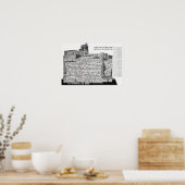 ハドソンズデトロイト切り出し建物 ポスター (キッチン)