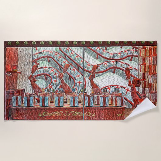 ハドソンズベイクリスマスショップビーチタオル ビーチタオル (正面)