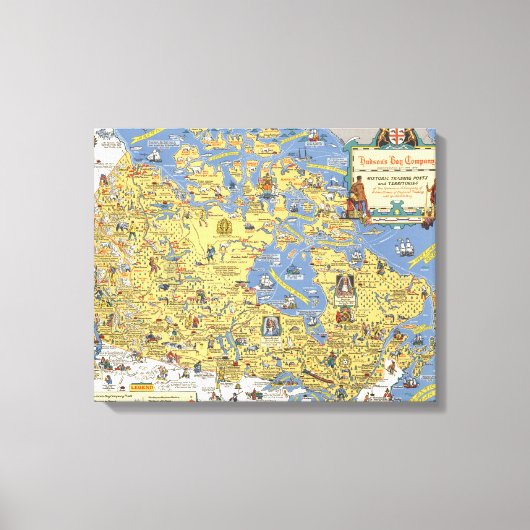 ハドソンズベイ会社 – カナダの地図 キャンバスプリント (正面)
