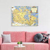 ハドソンズベイ会社 – カナダの地図 キャンバスプリント (インサイチュ (リビング))