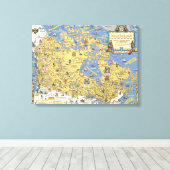 ハドソンズベイ会社 – カナダの地図 キャンバスプリント (インサイチュ (ウッドフロア))