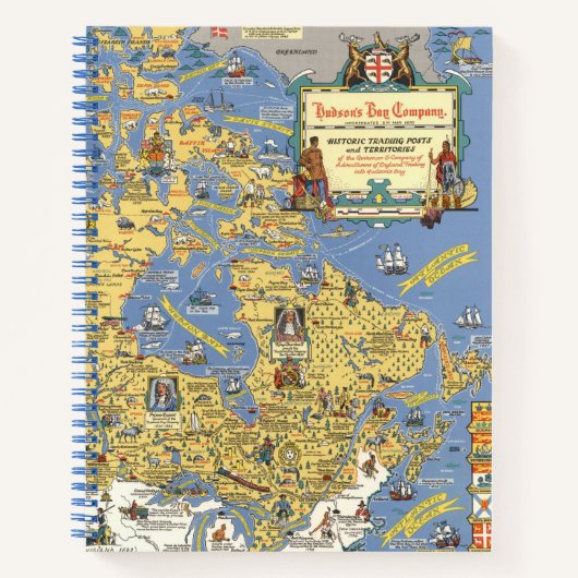 ハドソンズベイ会社 – カナダの地図 ノートブック (正面)