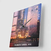 ハドソンヤード(Vessel)エンパイアステート建物, NYC スクエア壁時計 (傾斜)