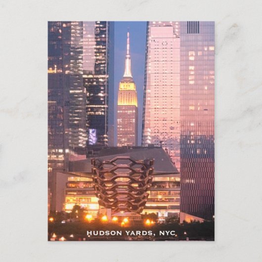ハドソンヤード(Vessel)エンパイアステート建物, NYC ポストカード (正面)