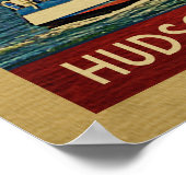 ハドソンリバーバレーポスターセーリングボートヴィンテージNY ポスター (角)