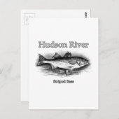 ハドソンリバーヴィンテージストライプのバスロゴ ポストカード (正面/裏面)