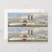 ハドソンリバー汽船1877ブックマーク ポストカード (正面/裏面)