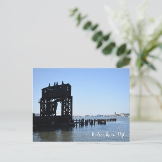 ハドソンリバー波止場ニューヨークシティNYC写真 ポストカード (スタンド正面)