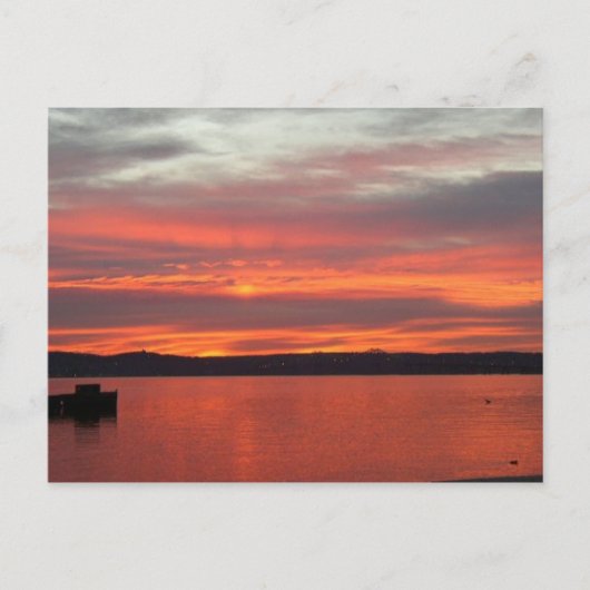 ハドソン上の日の出。 ポストカード (正面)