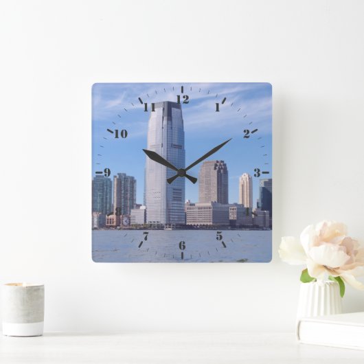 ハドソン川からジャージーの街のスカイラインまで スクエア壁時計 (ホーム)