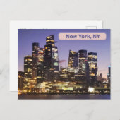 ハドソン川からマンハッタン上空の日の出 ポストカード (正面/裏面)