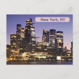 ハドソン川からマンハッタン上空の日の出 ポストカード