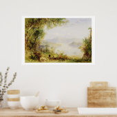 ハドソン川のビュー、c.1840-45 (パネルの油) ポスター (キッチン)