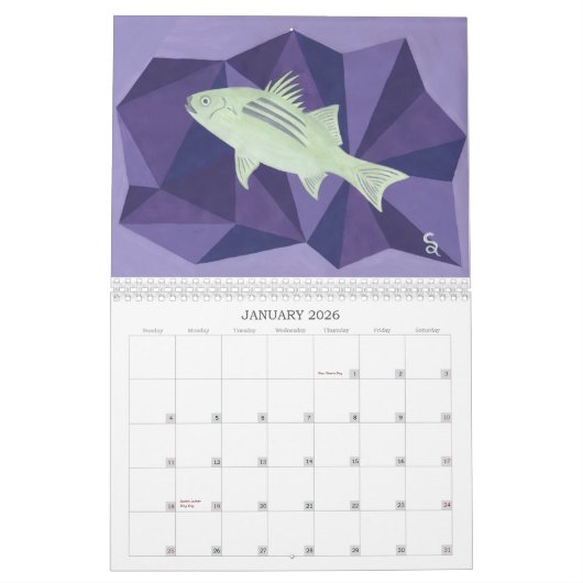 ハドソン川の生命 カレンダー (1月 2026)