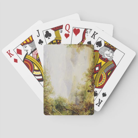 ハドソン川の眺め、c.1840-45 (パネルの油) トランプ (裏面)