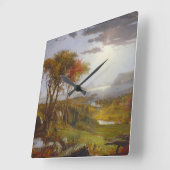 ハドソン川の秋 スクエア壁時計 (傾斜)