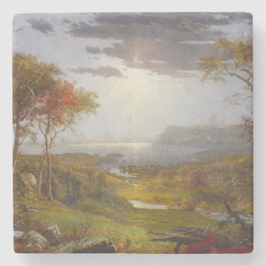 ハドソン川の秋(ニューヨーク州) ストーンコースター (正面)