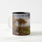 ハドソン川の秋(ニューヨーク州) ツートーンマグカップ (正面左)