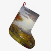 ハドソン川の秋(ニューヨーク州) ラージクリスマスストッキング (正面 (吊り時))