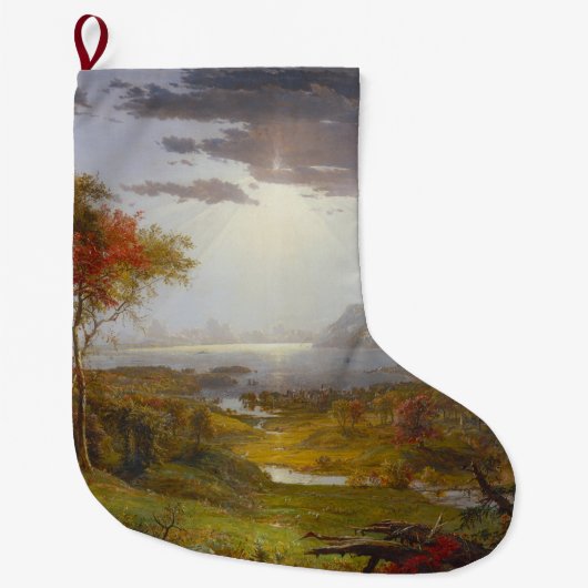 ハドソン川の秋(ニューヨーク州) ラージクリスマスストッキング (正面)