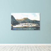 ハドソン川の蒸気船セント。ジョン キャンバスプリント (インサイチュ (ウッドフロア))