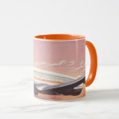 ハドソン川を飛行するヴィンテージ飛行機、ニューヨーク市 マグカップ (正面右)