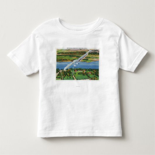 ハドソン川上のリップ・ヴァン・ウィンクル橋 トドラーTシャツ (正面)