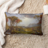 ハドソン川、1860年(キャンバスの油) ランバークッション (ブランケット)