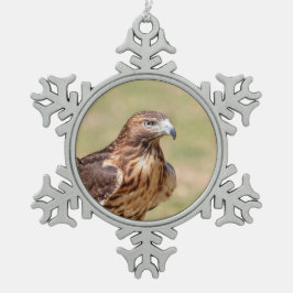 ハドソン渓谷のアカオタカ スノーフレークピューターオーナメント