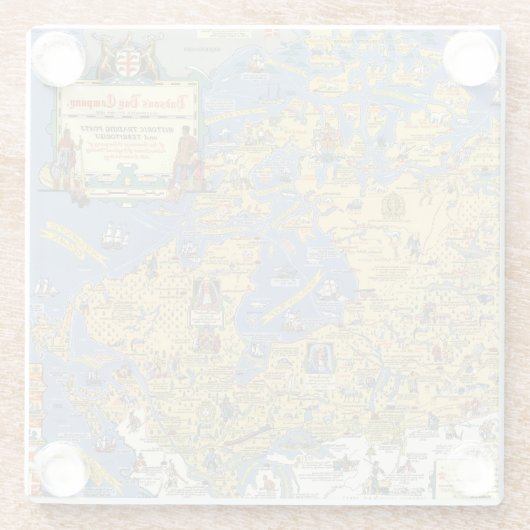 ハドソン湾の会社-カナダの地図 ガラスコースター (裏面)