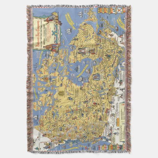 ハドソン湾の会社-カナダの地図 スローブランケット (正面縦)