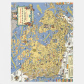 ハドソン湾の会社-カナダの地図 フリースブランケット (正面)