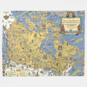 ハドソン湾の会社-カナダの地図 フリースブランケット (正面(横))