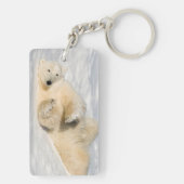 ハドソン湾近くのホッキョクグマ キーホルダー (裏面)