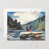 ハドソン・リバー、Winslow Homer 1897による伐採 ポストカード (正面/裏面)